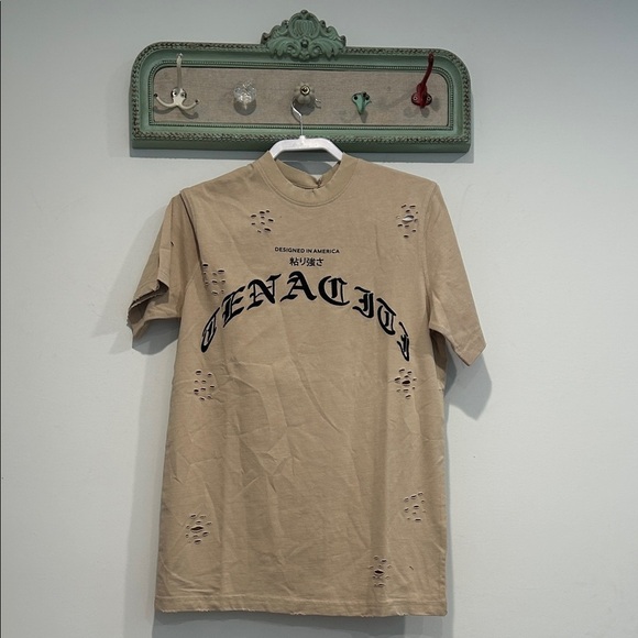 tenaciti Other - Tenacity distressed Tan Men's short sleeves embroidered T-Shirt small new